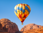 Up, Up, and Away: Soaring Over Wadi Rum in a Hot Air Balloon Adventure